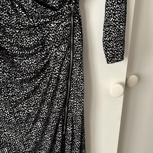 Express Printed Faux Wrap Zipper Dress - Picture 2 of 5